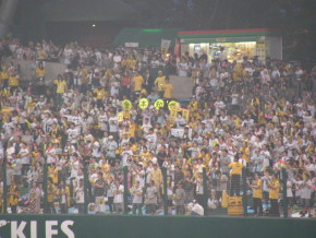 西武ドーム外野席の阪神ファンたち